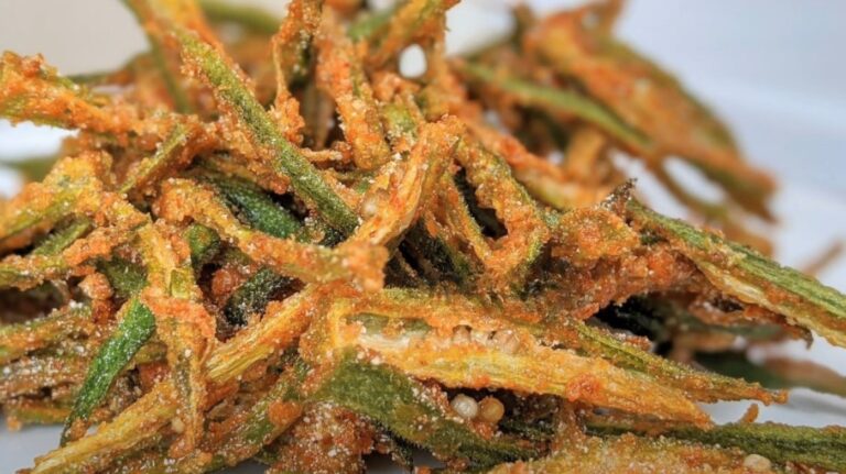 Crispy, golden-brown okra