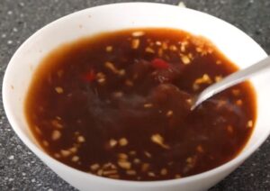 Preparing delicious glaze for tofu bites