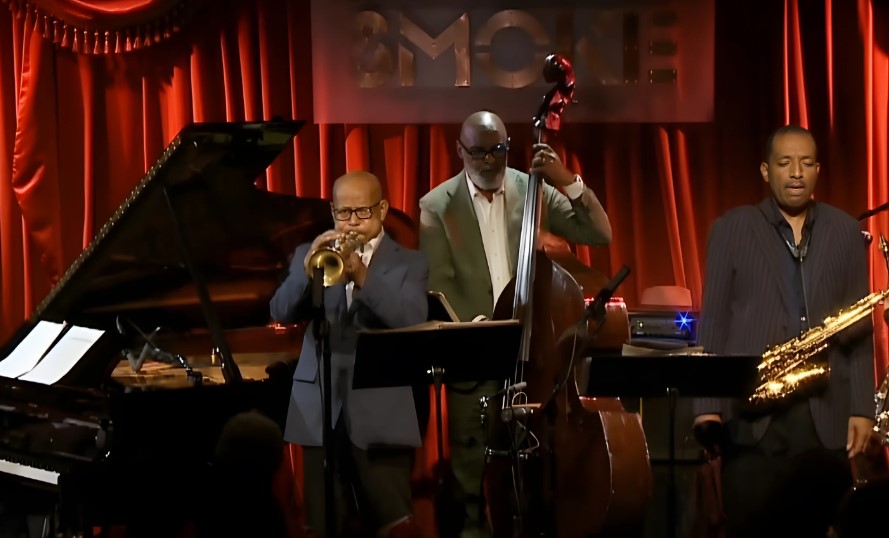A jazz quartet in full swing, notes dancing in the smoky air
