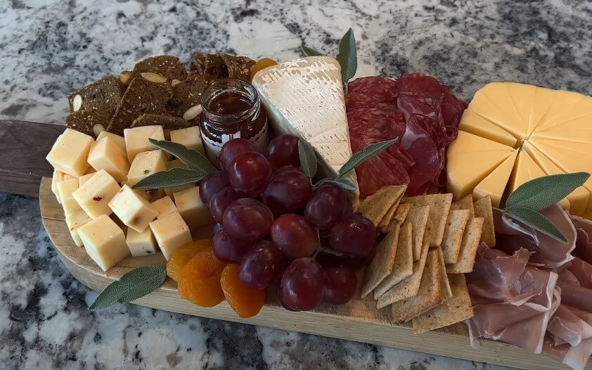 Close up view of a Charcuterie Board