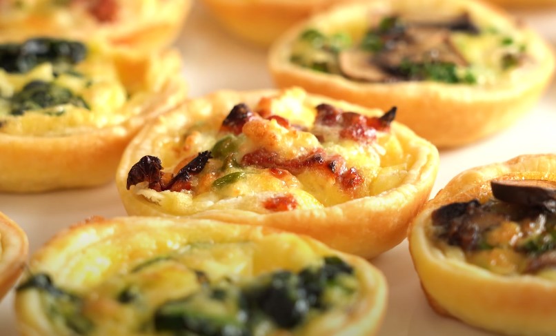 Tasteful Mini Quiches on a table